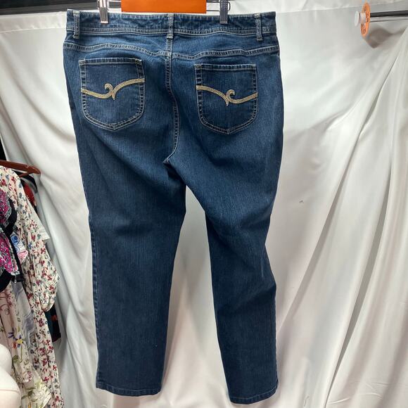 Chico's 2.5 Short Womens Straight Leg Medium Wash Jeans Size 14P Classic‎ Denim - Picture 4 of 16